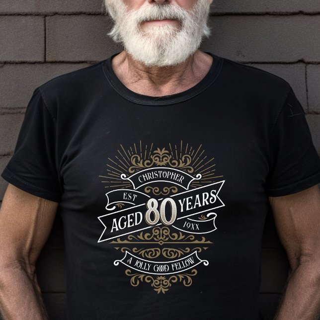 Manar Funny Whiskey 80:e födelsedagen T Shirt (Skapare uppladdad)
