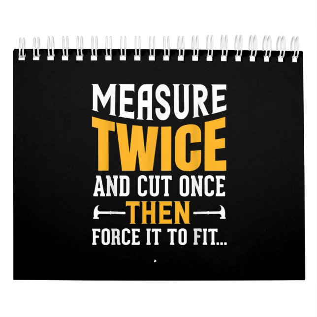 Manar Funny Woodworking Carpenter Quote Sutningsga Kalender (Omslag)