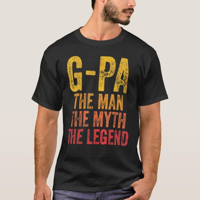 Manar G-Pa mannen på myten Fars dag T Shirt (Framsida)