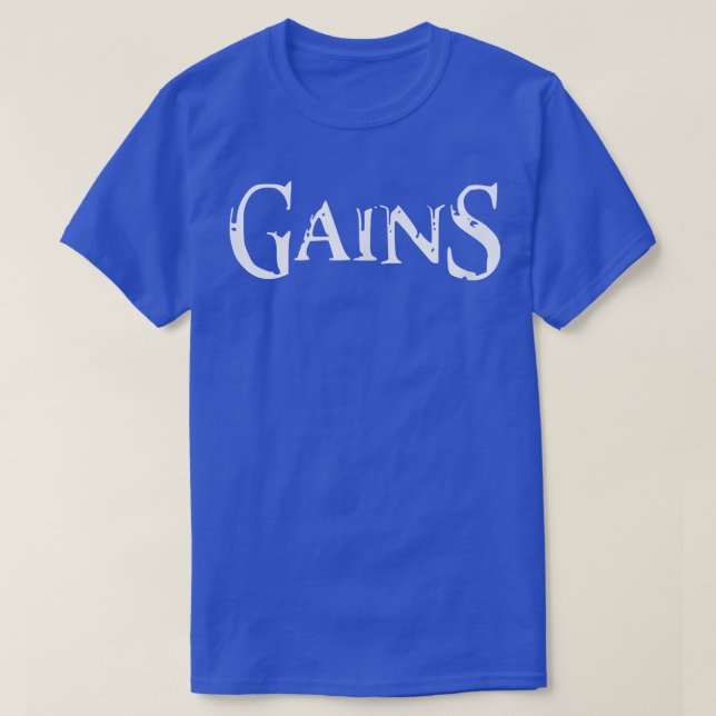 Manar GAINS Gym Fitness Workout Bodybuilding Motiv T Shirt (Design framsida)