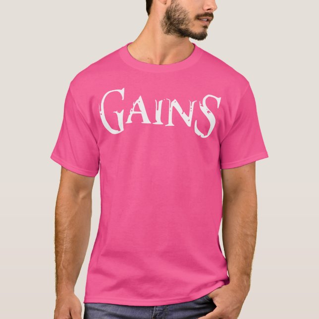 Manar Gains Gym Fitness Workout Bodybuilding Motiv T Shirt (Framsida)