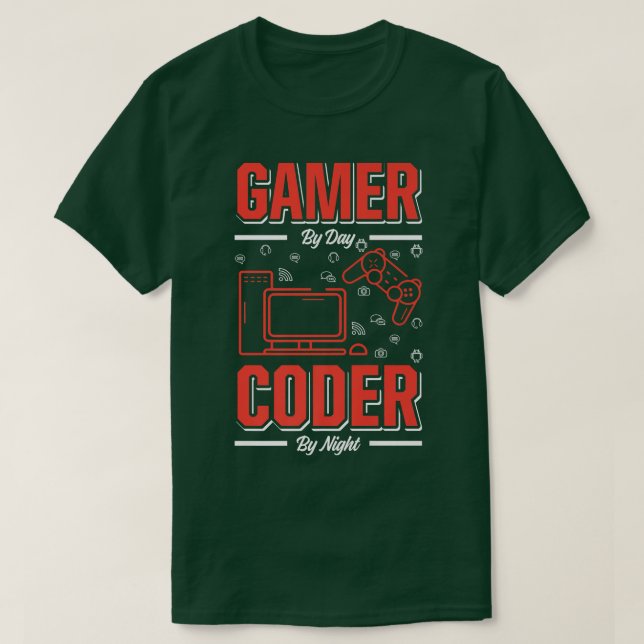 Manar Gamer efter dagskod per nattprogram T Shirt (Design framsida)