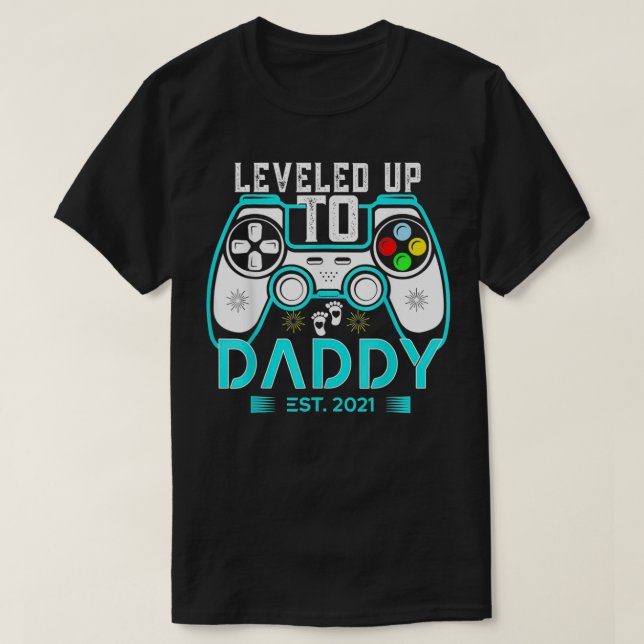 Manar Gaming Pappa-nivå upp med pappa Funny Tee Pl (Design framsida)