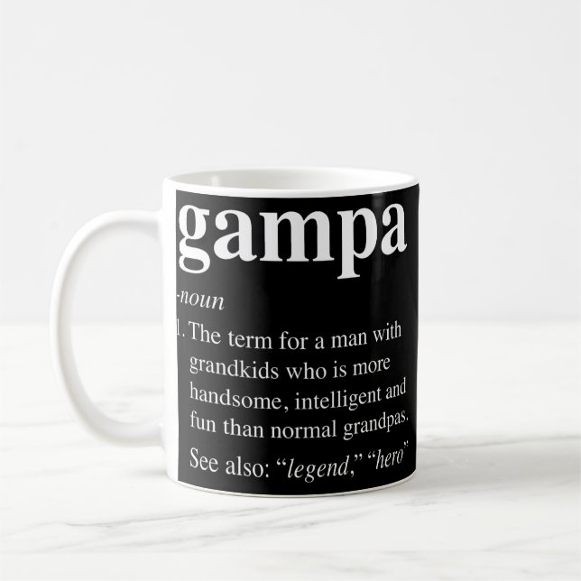 Manar Gampa Definition Funny Noun Grandpa-definier Kaffemugg (Vänster)