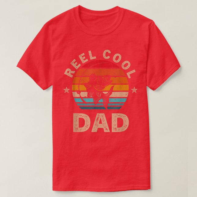 Manar gåva till Fars dag Tee Reel Coola Pappa Fish (Design framsida)