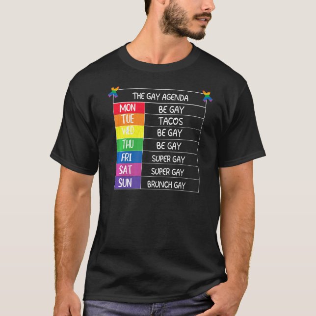 Manar Gay Agenda Lgbtq Pride Monet Supporter G T Shirt (Framsida)