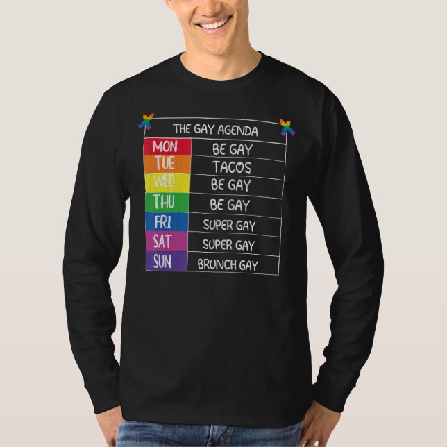 Manar Gay Agenda Lgbtq Pride Monet Supporter G T Shirt (Framsida)
