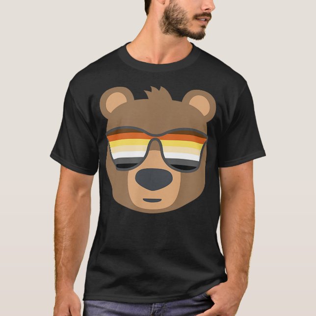 Manar Gay Bear Bear Bear Pride LGBTQ Flagga Sungla T Shirt (Framsida)