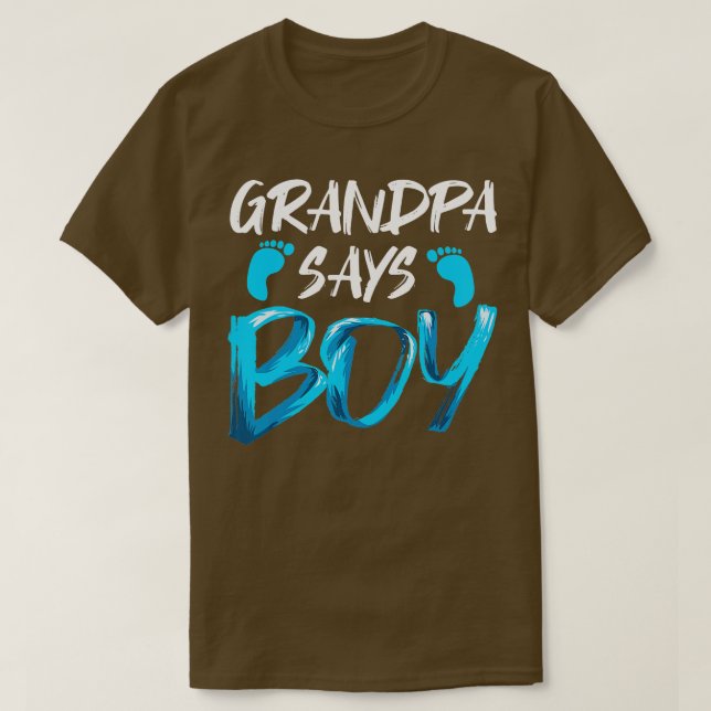 Manar Gender Reveal Grandpa Says Boy Future Grandf T Shirt (Design framsida)