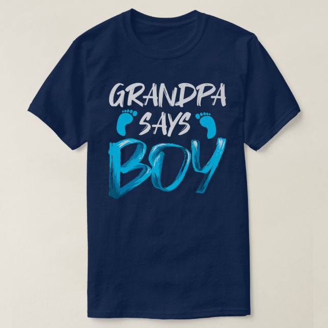Manar Gender Reveal Grandpa Says Boy Future T Shirt (Design framsida)
