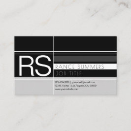 Manar Geometric Monogram Grays & Black Visitkort