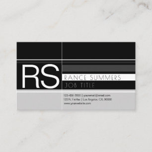 Manar Geometric Monogram Grays & Black Visitkort