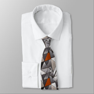 Manar Geometric Silver Grått och koppar Slips