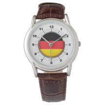 Manar German Flagga Classic Brown Leather Watch