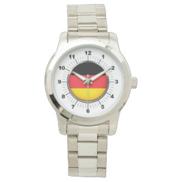 Manar German Flagga Oversized Silver Bracelet Watc Armbandsur