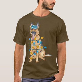 Manar German Shepherd Light Hanukkah Menorah Lyckl T Shirt
