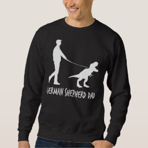 Manar German Shepherd Pappa Dinosaur Gsd Owners Fa Lång Ärmad Tröja
