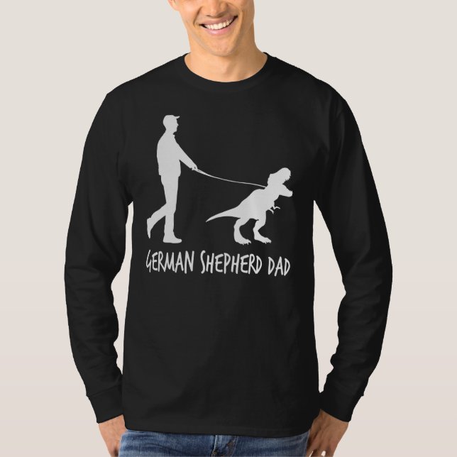 Manar German Shepherd Pappa Dinosaur Gsd Owners Fa T Shirt (Framsida)