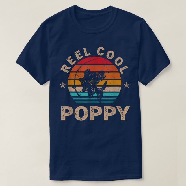 Manar Gift for Fars dag, Reel Coola Poppy Fis T Shirt (Design framsida)