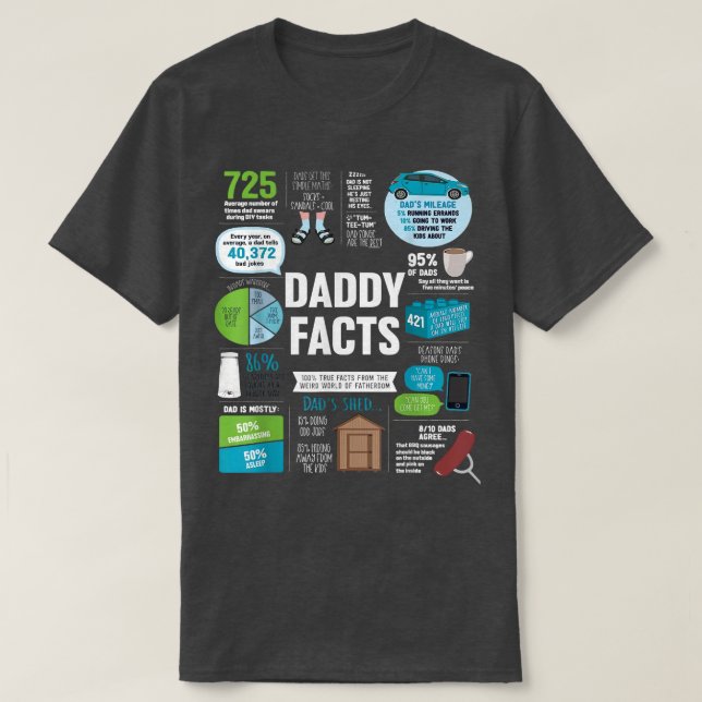Manar Gift for Fars dag Tee Funny Pappa Facts F (Design framsida)