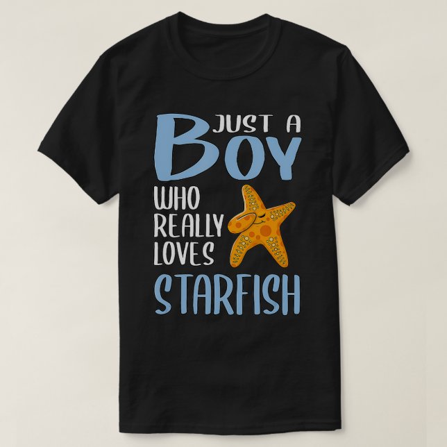 Manar Gift Starfish Bara en pojke som Verkligen Kä T Shirt (Design framsida)