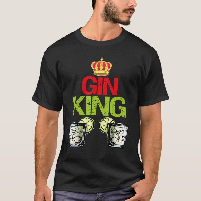Manar Gin Kung för Gin Tonic Gintonic Alcohol T Shirt (Framsida)