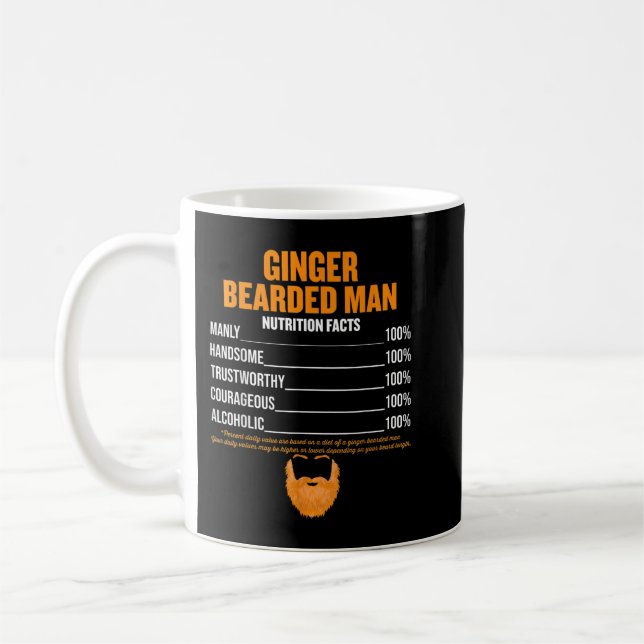 Manar Ginger Bearded Man nutricion fact rödhårig Kaffemugg (Vänster)