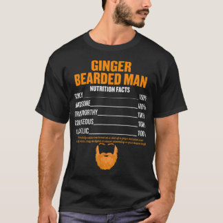 Manar Ginger Bearded Man nutricion fact rödhårig T Shirt