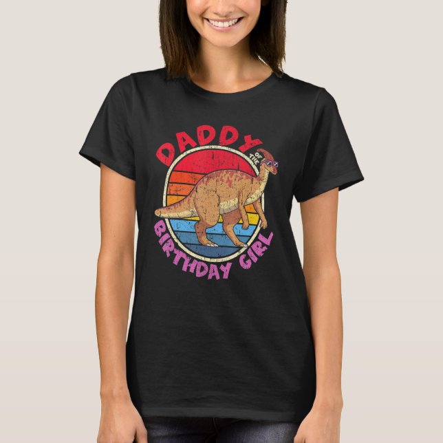 Manar Girl Birthday I pappa I Parasaurolophus I Fa T Shirt (Framsida)
