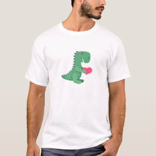 Manar Glad Alla hjärtans dag Rex Dinosaur Heart T Shirt