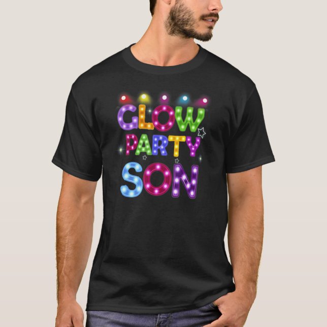 Manar Glow Party Son Birthday Ljus Party Far T Shirt (Framsida)