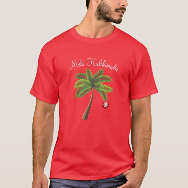 Manar God jul Handflatan Shirt-Mele Kalikimaka T Shirt (Framsida)