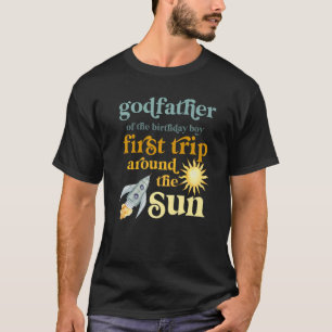 Manar Godfader Rymden 1:a födelsedag första Resa T Shirt