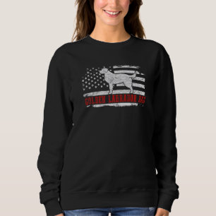 Manar Golden Labrador Pappa Distress American Flag T Shirt