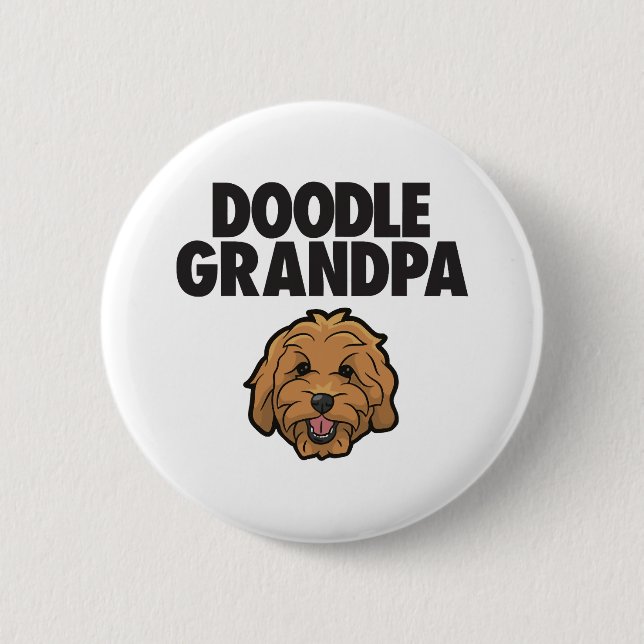 Manar Goldendoodle Grandpa Doodle Pappa Cute Golde Knapp (Framsida)