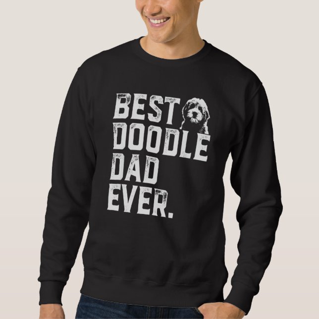 Manar Goldendoodle Pappa Best Doodle Pappa Lång Ärmad Tröja (Framsida)