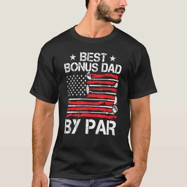 Manar Golf Best Bonus Pappa efter Par Golfer Ameri T Shirt (Framsida)