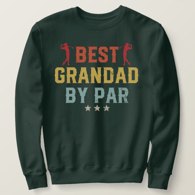 Manar Golf Best Grandad by Par pappa Golfer Lång Ärmad Tröja (Design framsida)