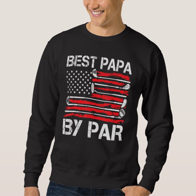 Manar Golf Best Pappa efter Par Pappa Golfer Ameri Lång Ärmad Tröja (Framsida)