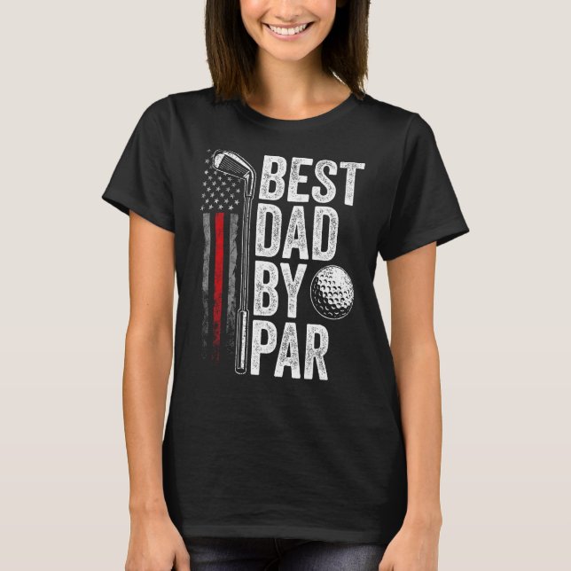 Manar Golf Best Pappa efter Par Pappa Golfer Ameri T Shirt (Framsida)
