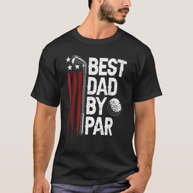 Manar Golf Best Pappa efter Par Pappa Golfer Ameri T Shirt (Framsida)