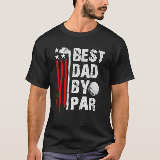Manar Golf Best Pappa efter Par Pappa Golfer Ameri T Shirt (Framsida)