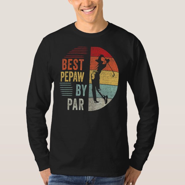 Manar Golf Best Pepaw by Par Grandpa Golfer Far" T Shirt (Framsida)