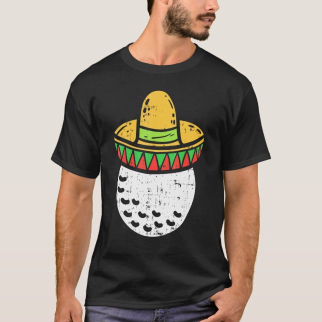 Manar Golf Boll Sombrero Cinco De Mayo Mexican Gol T Shirt (Framsida)