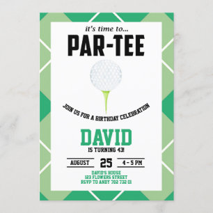Manar Golf Par Birthday Inbjudningar