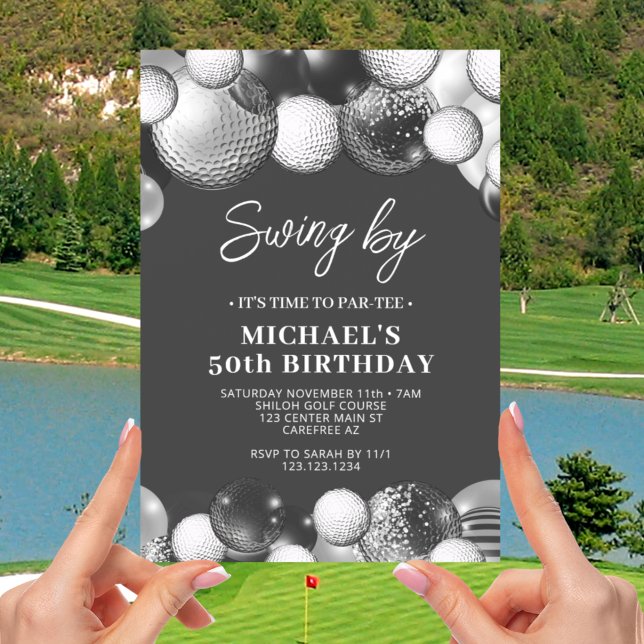 Manar Golf Partee 50th Birthday Inbjudningar (Skapare uppladdad)