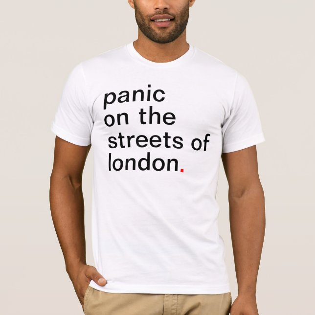 Manar görar panikslagen på gatorna av london. t-shirt (Framsida)