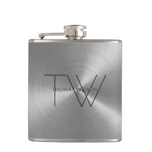 Manar grå färg för Pewter för Monogram moderna Fickplunta