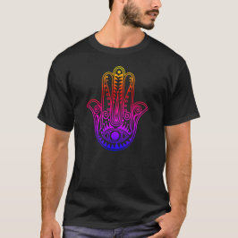 Manar gradient neon Hamsa och ond öga T-Shirt