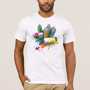 Manar grafittisprutmålningsfärg på burk T-tröj T Shirt